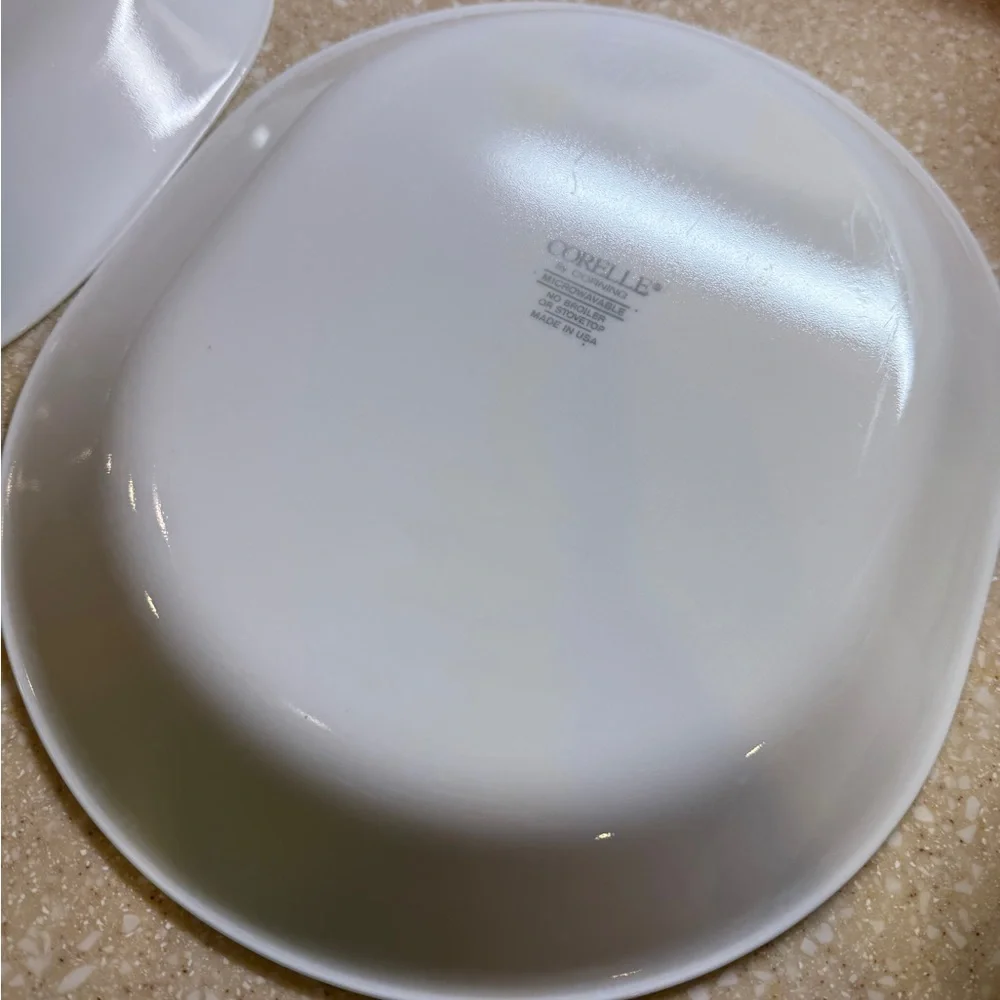 Corelle White Dinnerware Set Elegant Dining Platters Set of 2 Oval Classic White